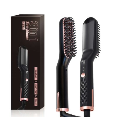 Electric Ionic hair beard brush Straightening comb Beard Straightener For Men