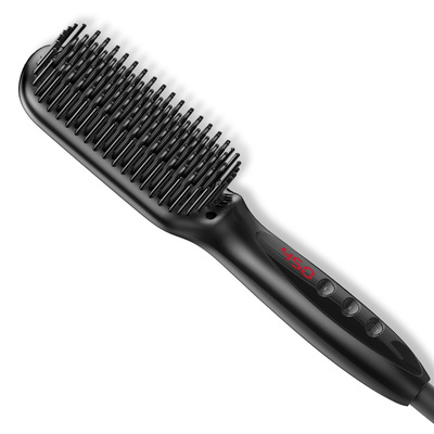 2021 men's hair beard brush Straightening Electric black beard brush